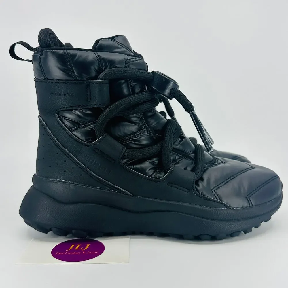Merrell Women's Cloud Puff Lace Polar Waterproof Snow Boots Black J003614 Size 6